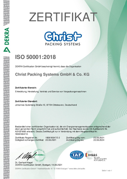 Zertifikat ISO 50001 - 2018