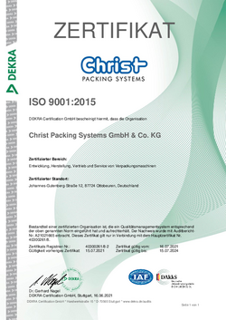 Zertifikat ISO 9001 - 2015
